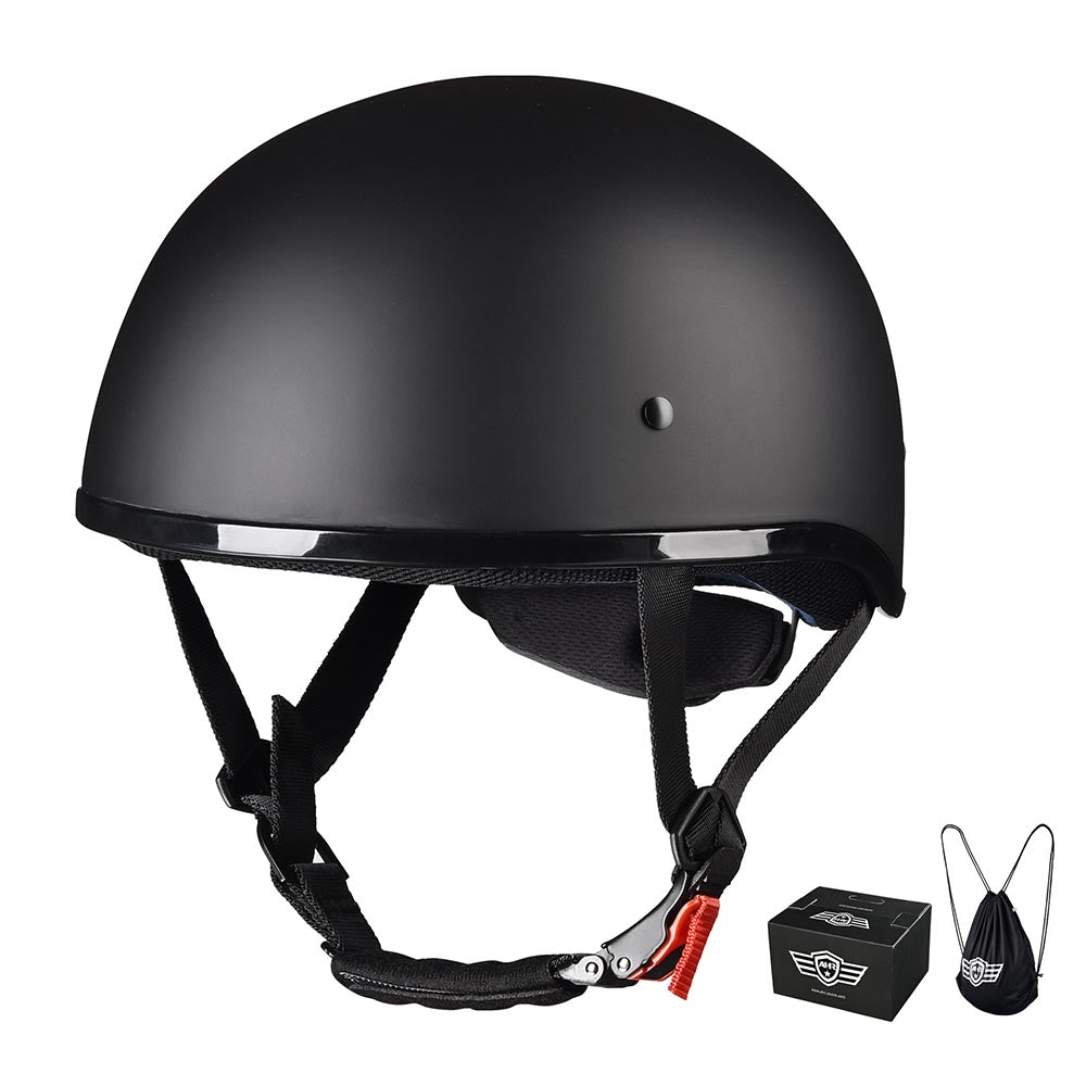 1/2 Open Face Motorcycle Helmet DOT Matt Black 1/2 Open Face Motorcycle Helmet DOT Matt Black
