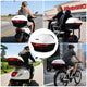 DIY White Motorcycle Trunk with Backrest, Quick Release Options