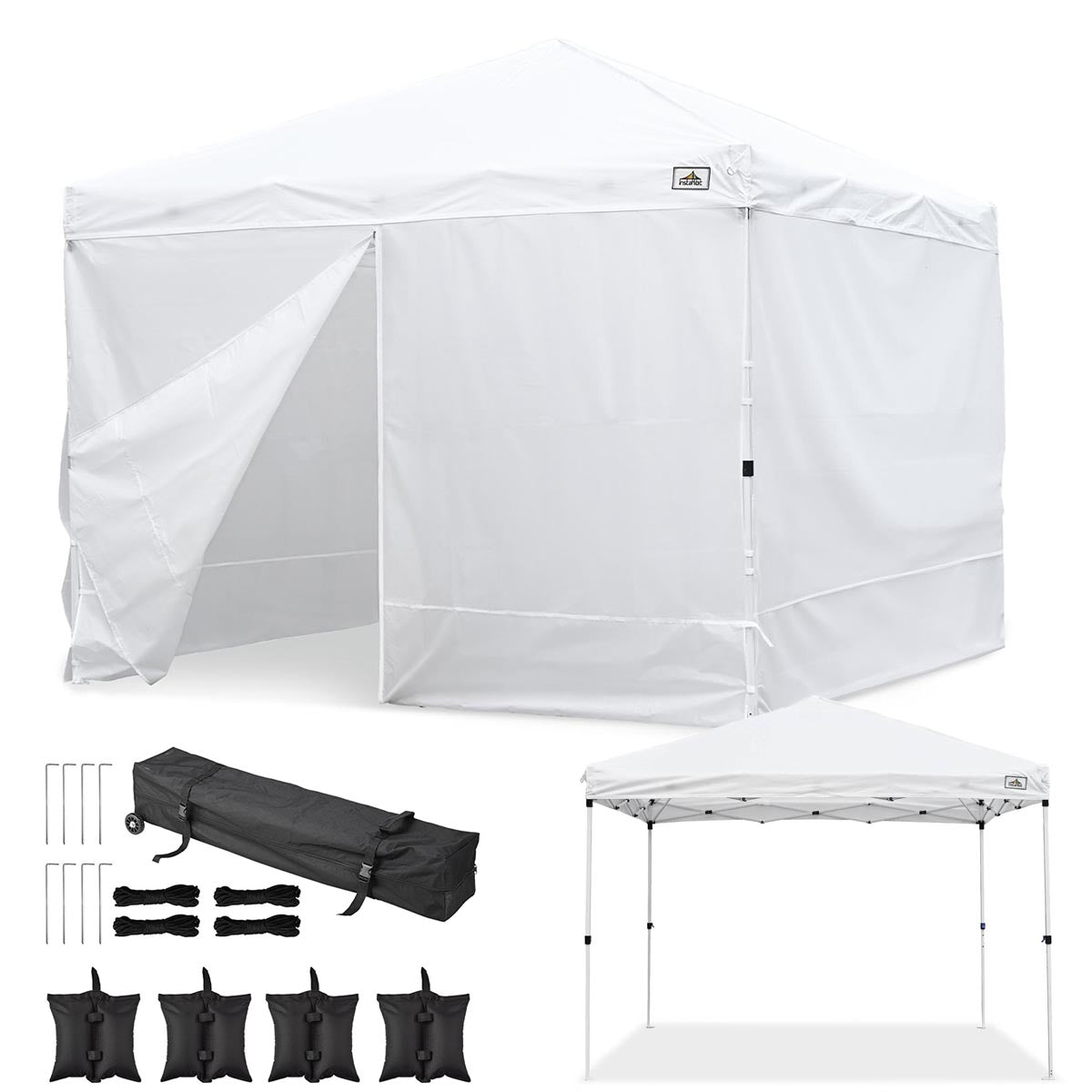 sale pop up tent DIY White Pop Up Canopy Tent Wheeled Bag Included, Optional Sides