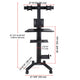 DIY Mobile Workstation Cart Computer Workstation 2-Monitor