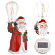 DIY Set(2) Santa Figurine with LED Edison Bulb Battery Powered