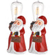 DIY Set(2) Santa Figurine with LED Edison Bulb Battery Powered