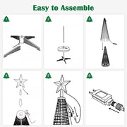 DIY Pre-lit Christmas Tree Multi-Color(16 million) Remote & APP Control