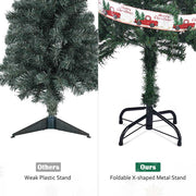 DIY 4 feet Faux Christmas Tree with Ribbon Metal Stand