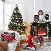 DIY 7.5 feet Faux Christmas Tree with Ribbon Metal Stand