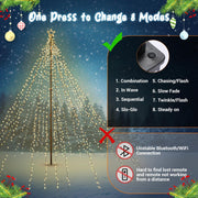 DIY 28ft Patio Outdoor Lights Tree Warm White 20'Hx26'D
