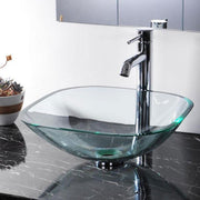 DIY Square Vessel Tempered Glass Bathroom Sink
