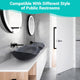 DIY Bathroom Sink Tempered Glass Countertop Sink Oval Gray 22x14"