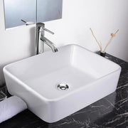 DIY Rectangular Vessel Bathroom Porcelain Sink w/ Drain