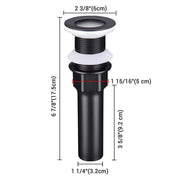 DIY 12" Round Black Vessel Sink Pop up Drain