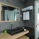DIY 26" Black Rectangular Vessel Sink Pop up Drain