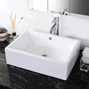 DIY Rectangle Bath Vessel Porcelain Sink w/ Overflow & Drain