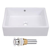 DIY Rectangle Bath Vessel Porcelain Sink w/ Overflow & Drain