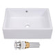 Aquaterior Rectangle Bath Vessel Porcelain Sink w/ Overflow & Drain