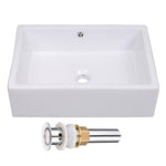 DIY Rectangle Bath Vessel Porcelain Sink w/ Overflow & Drain