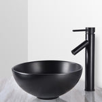 DIY 12" Round Black Vessel Sink Pop up Drain