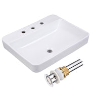 DIY Drop-in Bathroom Porcelain Sink w/ Overflow & Drain