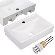 DIY Rectangular Bathroom Sink w/ Drain Porcelain 18"x12"