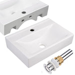 DIY Rectangular Bathroom Sink w/ Drain Porcelain 18"x12"