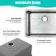 DIY 25" Undermount Single Stainless Kitchen Sink with Drain Basin Rack