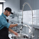 DIY Commercial 2-handle Pull-out Faucet Add-on Faucet