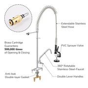 DIY Commercial 2-handle Pull-out Faucet Add-on Faucet