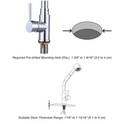 Aquaterior Pull-out Bar Sink Kitchen Faucet Stainless 1-Handle