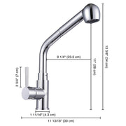 DIY Pull-out Bar Sink Kitchen Faucet Stainless 1-Handle