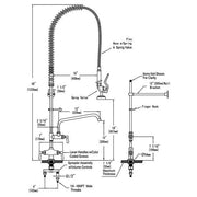 DIY Commercial 2-handle Pull-out Faucet Add-on Faucet