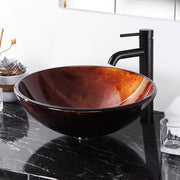 DIY Vintage Round Vessel Tempered Glass Bathroom Sink