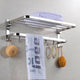 Wall-Mounted 304 Stainless Steel Towel Shelf Rack w/ Hooks