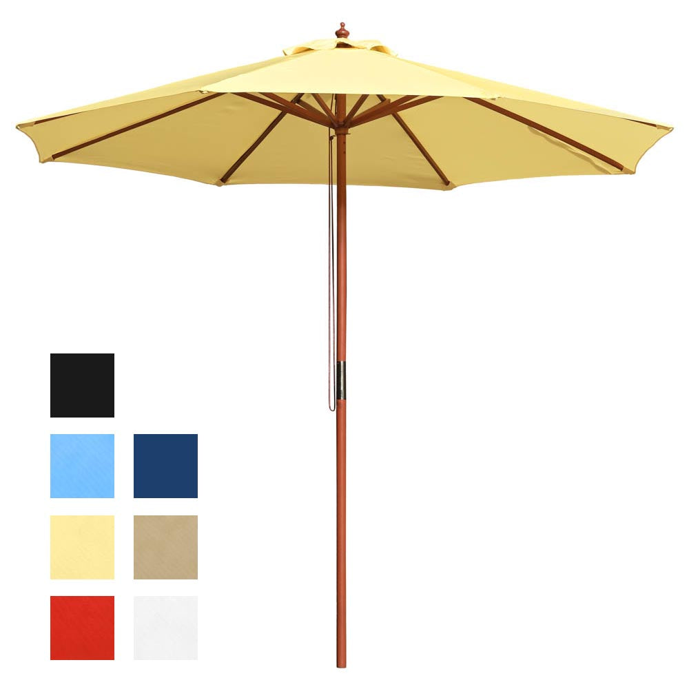 9 ft wooden patio umbrella DIY 9 Foot Wooden Patio Umbrella Color Options