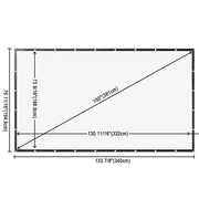 DIY Projector Screen Movie TV Home Theater PVC Leather 150" 16:9