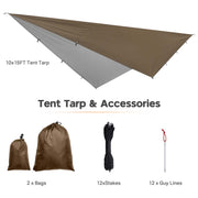 DIY Waterproof Camping Tarp Shelter UV50+ PU3,000mm 13x10ft