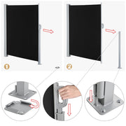 DIY Retractable Side Awning Privacy Screen Shade 5x10ft(1.6x3m)