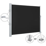 DIY Retractable Side Awning Privacy Screen Shade 5x10ft(1.6x3m)