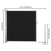 DIY Retractable Side Awning Privacy Screen Shade 5x10ft(1.6x3m)