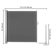 DIY Retractable Side Awning Privacy Screen Shade 5x10ft(1.6x3m)