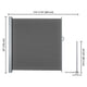 DIY Retractable Side Awning Privacy Screen Shade 5x10ft(1.6x3m)