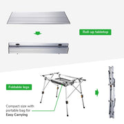 DIY Foldable Camping Table Lightweight 35"x20"x(17" to 26")