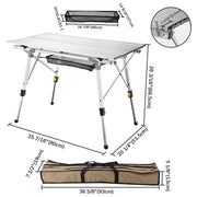 DIY Foldable Camping Table Lightweight 35"x20"x(17" to 26")
