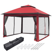 11'X11' Pop Up Gazebo with Mesh Sides and Carrying Bag