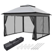 DIY 11'X11' Pop Up Gazebo with Mesh Sides and Carrying Bag