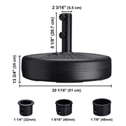 DIY 62lbs Patio Umbrella Base Stand (D1 7/8")