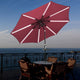 9 ft Patio Umbrella with Lights Solar Umbrella Tilt 8-Rib
