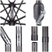 DIY 9 Foot Tilting Patio Umbrella with Light 3-Tiered
