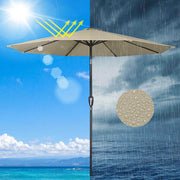 DIY 10 ft Tilting Outdoor Patio Umbrella 220g Yarn-dyed Canopy UV50+