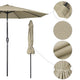 DIY 10 ft Tilting Outdoor Patio Umbrella 220g Yarn-dyed Canopy UV50+