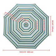 DIY 9 ft Patio Umbrella Replacement Canopy 8-Rib 3-Tiered
