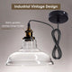 DIY Industrial Glass Pendant Light Clear Shade 11 in